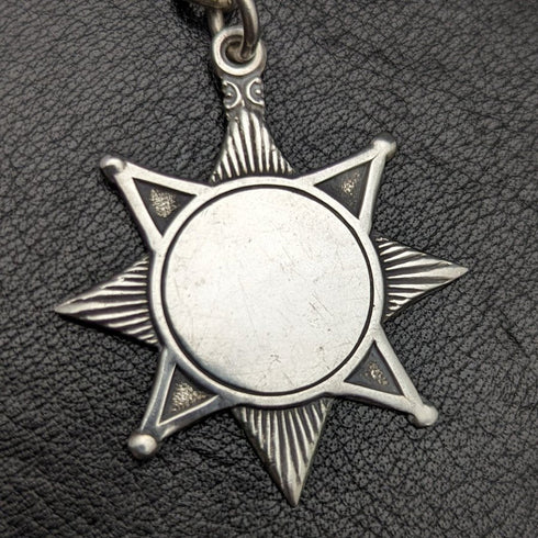 Around 1900 British Antique Pure Silver (925 Silver) Albert Chain 55g Medal Fob